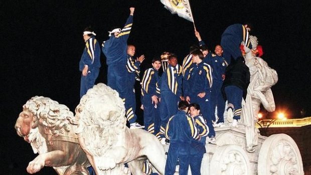 Los jugadores del Real Madrid en la Cibeles. (Pinterest)