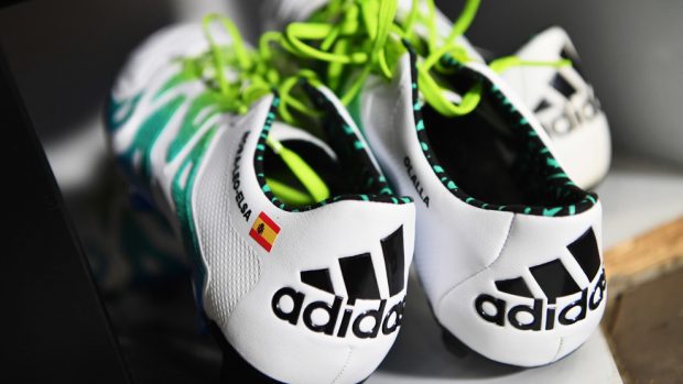 MILAN, ITALY - MAY 28: The boots of Fernando Torres of Athletico Madrid is seen in the dressing room prior the UEFA Champions League Final match between Real Madrid and Club Atletico de Madrid at Stadio Giuseppe Meazza on May 28, 2016 in Milan, Italy. (Photo by Stuart Franklin - UEFA/UEFA via Getty Images)