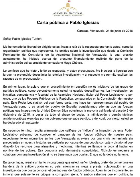 «Es inmoral querer ser bandera anticorrupción en su país y negarse a colaborar con el nuestro»