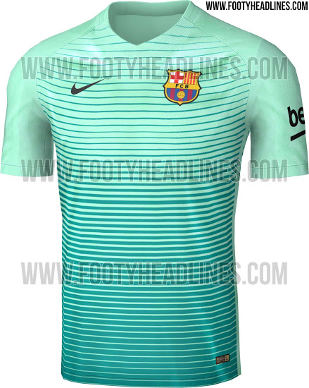 Así será la camiseta del Barcelona esta temporada. El Barcelona apuesta por el verde para su tercera camiseta. (footyheadlines)