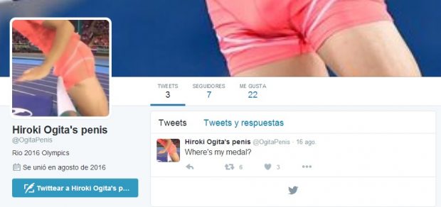 Cuenta de Twitter dedicada al pene de Hiroki Ogita