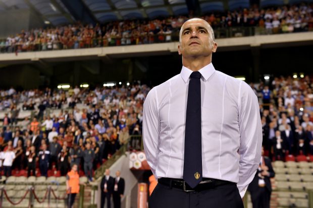 Football Soccer - Belgium v Spain - International Friendly - Brussels, Belgium - 1/9/2016. Belgium's new coach Roberto Martinez during the anthems. REUTERS/Eric Vidal