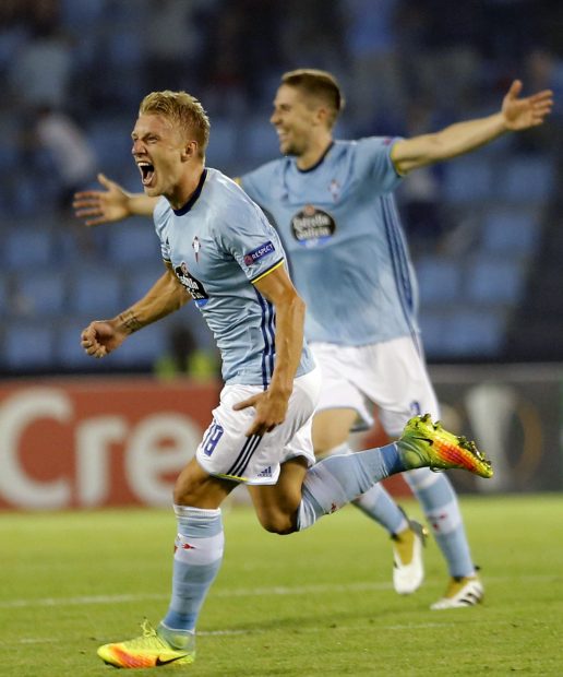 Daniel Wass celebra el segundo tanto del Celta. (EFE)