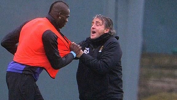 Mancini y Balotelli se pelean en un entrenamiento