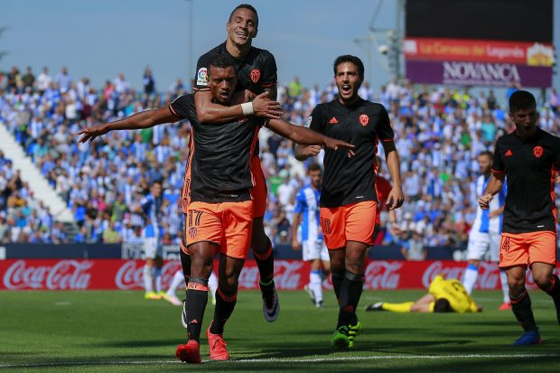 Nani celebra su gol con el Valencia ante el Leganés. (Getty)