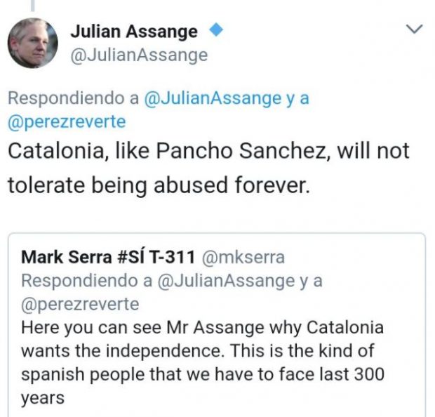 Julian Assange se refiere a Sancho Panza como ¡Pancho Sanchez!