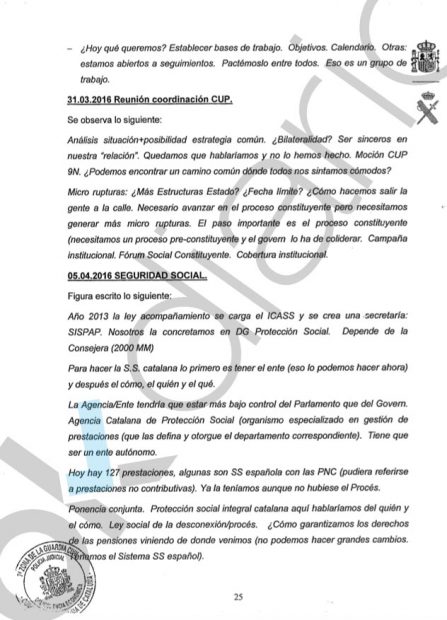 El manuscrito del número 2 de Junqueras también implica en el golpe del 1-0 a la plana mayor de la CUP