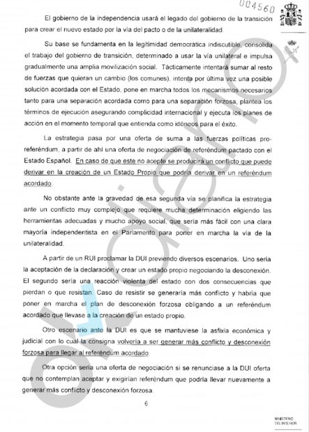 Un documento descubre el plan de los golpistas: «Generar conflicto para lograr el referéndum pactado»