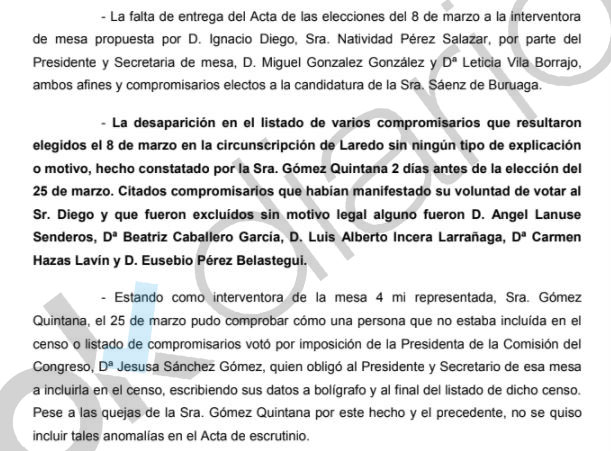 El equipo de Sáenz de Buruaga añadió y quitó votantes a lápiz en el congreso del PP de Cantabria